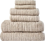 SKL Home CloudSoft Cotton Luxury 6-Piece Towel Set, Oatmeal
