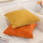 Simmore Decorative Fall Throw Pillow Covers 12x20 Set of 2, Soft Natural Plush Flannel Double-Sided Fluffy Lumbar Pillow Covers for Couch Sofa Living Room, Orange