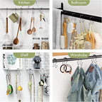 AmazerBath Shower Curtain Hooks Black Shower Curtain Rings, Metal Shower Curtain Hooks Rust Proof, Smooth Glide Double Shower Hooks Rings for Shower Curtain, Shower Rod Hooks 12Pcs