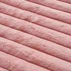 NiNi ALL Faux Fur Plush Throw Pillow Covers Pink 16x16 Inch Set of 2 Decorative Soft Plush Striped Couch Pillow Cover for Sofa Cushion Cases for Couch Bed Home Decor