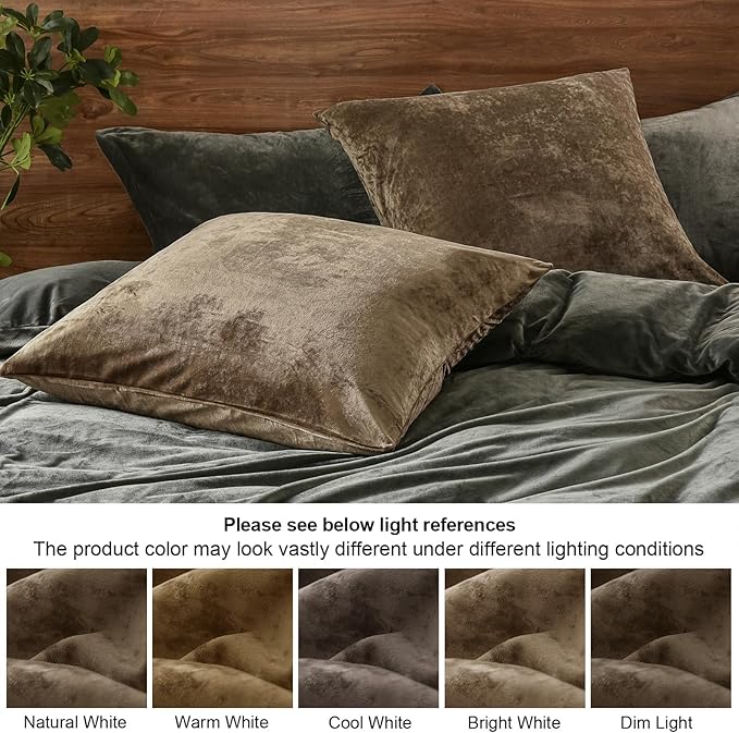 PHF Truly Velvet Euro Sham, 26"x 26",No Insert, 2 Pack Color Gradient Euro Throw Pillow Covers, Ultra Soft Cozy European Pillow Covers for Luxurious Home Decorative, No Shedding, No Pilling, Khaki