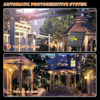 Kawaya Solar Powered String Lights: 50 FT LED Outdoor Patio Hanging Lights With 25+2 Edison Bulbs - USB-Charging - IP65 Waterproof