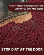 Yimobra Door Mat, Outdoor Indoor Entrance Welcome Mat, Heavy Entry Front Door Mat, Stain & Fade Resistant, Low Profile, Sturdy Rubber, Easy Clean Patio Floor Mat, Waterproof, 47 x 24, Wine Red