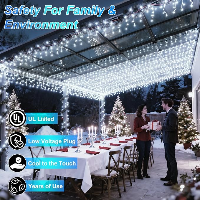 750 LED 240FT Christmas String Lights Outdoor, 12 Pro Modes and Timer Memory & Brightness, Plug in Waterproof Dark Green Wire Twinkle Light for for Xmas Yard Tree Wedding Party Decor (Cool White)