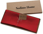 Solino Home Linen Red Table Runner 132 Inches Long - 100% Pure Linen Extra Long Table Runner 14 x 132 Inch for Christmas, Holiday - Fete