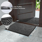 Yimobra Outdoor Mats for Front Door, Stops Mud & Dirt at Entrance, Fits Garage & Patio, All-Weather Waterproof Non Slip Outdoor Indoor Welcome Mat, 29.5x17 Mix Grey