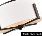Flush Mount Ceiling Light Fixture with Linen Shade Oil Rubbed Bronze 2- Light Drum Ceiling Light Modern Light Fixture for Bedroom Living Room Kitchen