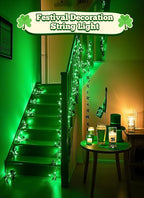 St. Patrick's Day Green Mini Lights, 8ft 20 LED Battery Operated String Lights with Timer, Christmas Tree Lights for Indoor Outdoor Bedroom Wedding Party Holiday Xmas Decoration
