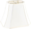 GO&SO Square Cut Corner Lampshade Spider, 8x14x11 Inch Medium Beige Cream Table Lamp Shade,Natural Fabric Easy Assembly (Single), Modern Lamp shade for Floor Lamps Replac Bedroom Lamp Decor