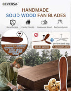 60 Inch Outdoor Ceiling Fans with Lights and Remote,3 Blades Wood Propeller, Quiet DC Motor,Dimmable Outdoor Ceiling Fans for Patios,Farmhouse,Living Room,Bedroom, Indoor,Walnut