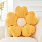 Flower Throw Pillow, Cute Flower Shaped Pillow Decorative Throw Pillow for Bed Couch, Soft Daisy Pillows Floor Seating Cushion Cushions (14.9 Inch Yellow)