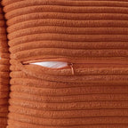 MIULEE Rust Fall Decorative Throw Pillow Covers for Couch Bed Livingroom 18x18 Inch Set of 2 Boho Accent Throw Pllows Broadside Striped Patchwork Soft Corduroy Pillowcases