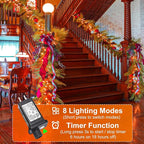 2 Pack Halloween Lights Outdoor, Total 200FT 600 LED Orange String Lights for Outside with 8 Modes Waterproof, Plug in Halloween Decorations for Indoor Bedroom Patio Garden Party Holiday