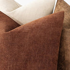 MIULEE Pack of 2 Decorative Throw Pillow Covers Soft Chenille Throw Pillows Solid Textured Fall Cushion Covers for Couch Sofa Bedroom Living Room 18x18 Inch, Dark Rust