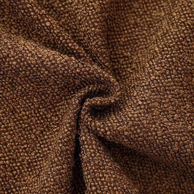 Foindtower Pack of 2 Modern Textured Boucle Throw Pillow Covers Accent Solid Decorative Pillow Cases Cozy Woven Couch Cushion Case for Chair Sofa Bedroom Living Room Home Decor 20x20 Inch Hazel Brown