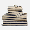 Brooklinen Super-Plush Turkish Cotton Bath Sheets Set - 2 Bath Sheets + 2 Hand Towels Cotton, 820 GSM, Highly Absorbent, Machine Washable, Perfect for Home & Bathroom (Striped Navy)