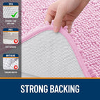 OLANLY Bathroom Rugs 30x20, Extra Soft Absorbent Chenille Bath Rugs, Rubber Backing Quick Dry, Machine Washable Bath Mats for Bathroom Floor, Tub and Shower, Home Decor Accessories, Pink