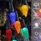 Brightever C3 Battery Operated Christmas Lights, 35FT 100 LED Battery Christmas Lights with Timer & 8 Lighting Modes, Waterproof Strawberry Xmas Tree Light for Indoor Outdoor Decor, Multicolor, 1-Pack