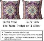 Snycler Boho Throw Pillow Covers 26x26 inch Set of 2 Boho Rug Carpet Double Sided Pattern Cotton Soft Pillow Case Cushion Cover Pillowcase for Couch Sofa Bed Decorative (Purple)