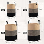 Woven Laundry Basket for Clothes, 50 L Large Rectangle Laundry Hampers with Beads Tassel, Nursery Storage Basket for Toys, Tall Dirty Clothes Hamper for Bedroom Aesthetic, Laundry Room Organization