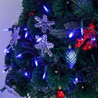 WATERGLIDE 2 Pack 50 LED Outdoor Christmas Lights, 16FT Battery Operated Mini String Lights with 8 Modes & Timer, Xmas Tree Lights Waterproof for Patio Garden Party Wedding Holiday Decor, Blue