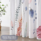 QiyI Spring Floral Shower Curtain, Watercolor Wildflowers Minimalist Bath Set, 3D Embossed Butterflies Botanical Flower Bathroom, Waterproof Fabric With Hooks, 72x72