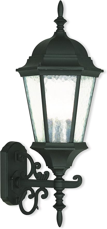 Livex Lighting 75467-14 Traditional Three Light Outdoor Wall Lantern from Hamilton Collection Finish, Textured Black