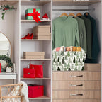 2Pcs Christmas Rectangle Storage Basket 15 x 10.2 x 9.4 In Xmas Pine Tree Foldable Open Toy Organizer Bag with Handle Large Laundry Dirty Cloth Storage Bin for Bedroom Shelves Closet