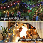 24FT Outdoor String Lights, 12 Shatterproof Edison LED Bulbs, Dimmable RGB Color Changing Patio Lights Waterproof with Remote. for Patio Decor, Garden, Yard, Party, Bistro