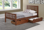 Chestnut Underbed Storage Drawers, Set of 2, Wooden Rolling Organizers, Fits Bed Frames 9.75 in. High or More, Ideal for Children's Bedroom, Small Toys, Seasonal Clothes, 37x20.38x9.38 Inches