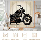 Cool Bathroom Bathtubs Fabric Shower Curtain Wonderful Vintage Motorcycle Theme Shower Curtain Set with 12 Hooks 72x84 inch Polyester Machine Washable, Black and White
