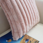 JOJUSIS Pack of 2 Faux Fur Plush Decorative Throw Pillow Covers Couch Cushion Case Soft Pillowcases (Pink, 16 x 16-Inch)