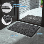 Yimobra Welcome Mat Outdoor 29.5x17, Waterproof Non-Slip Outdoor Mats for Front Door Outside Entrance, Low-Profile Entryway Mat Indoor for Garage Patio, Grey