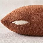 MIULEE Fall 24x24 Inch Textured Boucle Throw Pillow Cover Rust Accent Solid Eruo Sham Pillow Case Decorative Soft Pack of 1 Couch Cushion Chair Sofa Bedroom Livingroom Home Decor
