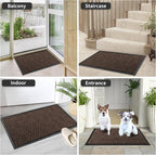 Yimobra Outdoor Mats for Front Door, Stops Mud & Dirt at Entrance, Fits Garage & Patio, All-Weather Waterproof Non Slip Outdoor Indoor Welcome Mat, 29.5x17 Brown