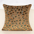Alerfa Green Brown Floral Throw Pillow Cover 18 x 18 Inch Cut Velvet Sqaure Luxury Decorative Pillow Cover for Couch Living Room Bedroom