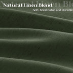 66 Inch Dark Olive Green Shower Curtain Boho Luxury Aesthetic Decorative Linen Curtains for Hotel Bathroom Water Repellent Fabric Drapes with Hooks Sets 72x66 Inches Long Shabby Chic Shower Curtain