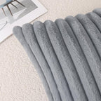 Pallene Faux Fur Plush Lumbar Throw Pillow Covers 12x20 Set of 2, Luxury Soft Fluffy Striped Decorative Pillow Covers for Sofa, Couch, Living Room, Grey