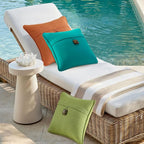 Outdoor DecorativePillows with Coconut Button Pack of 4, 18" x 18" Outdoor Pillow Set for Couch Bed Throw Patio Sofa, Chartreuse