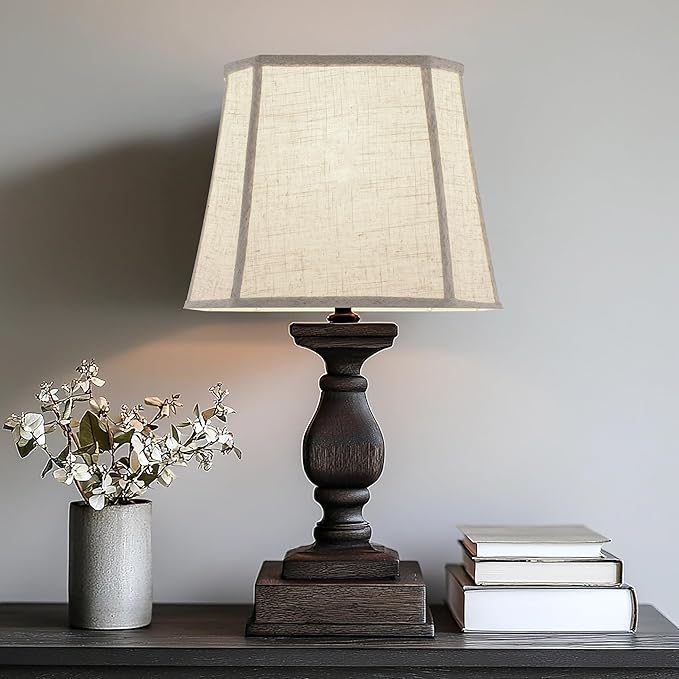 1 Pack Beige Linen Square Lamp Shade 10"Top × 13" Bottom × 10.5" High(Spider) Square Cut Corners, Handcrafted, Easy Assembly Medium Modern lampshade for Table & Floor Lamps By GO&SO