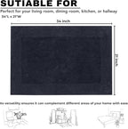 Craft Bedding Bathroom Mat - White Cotton Reversible, Machine Washable 21x34 DK Grey