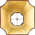 GO&SO Medium Burgundy Red Lampshade Square Cut Corner Lamp Shade for Floor and Table Lamps, 6.5x13.2x10.6", Burgundy, Natural Faux Silk Octagonal & Bell Lampshade,Easy Assembly Required