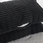 Fancy Homi Black Long Body Lumbar Decorative Throw Pillow Covers 20x54 Inch for Bed Couch Bedroom Bench, Soft Corduroy Rectangle Solid Pillow Case, Rustic Farmhouse Boho Room Decor