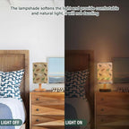 Table Lamp Elk Moose Deer Pattern Nightstand Lamp with Wood Base Fabric Lamp Shade Bedside Desk Lamp for Living Room Bedroom Kids Room Office