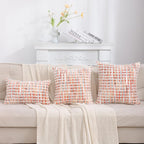 LUOYEHK Boho Throw Pillow Covers 20x20 Inch Set of 2 Chenille Tufted Pillowcase Farmhouse Neutral Cushion Covers for Couch Sofa Bed Living Room, Orange Red