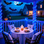 JMEXSUSS Blue Christmas String Lights Indoor Outdoor, 66ft 200 LED Blue String Lights Clear Wire Plug in, 8 Modes Waterproof Christmas Lights for Halloween Tree Party Bedroom Wall Christmas Decoration