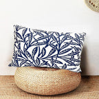 Decorative Throw Pillow Covers Set of 2 Blue Pillow Covers 12x20 inch Soft Short Plush Floral Throw Pillow Cases Square Farmhouse Outdoor Pillow Covers for Couch Sofa Bedroom Living Room