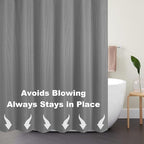 Boho Shower Curtain Set, Waterproof Fabric Shower Curtains, Luxury Hotel Style, Waffle Texture, Heavy Duty, Extra Long Bath Curtain, No Hook, Bathroom Decor, 72x72 Inch, Grey