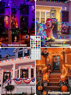400LED Smart Color Changing Halloween Lights App Controlled, 142FT Waterproof RGB Music Sync Xmas String Light Multiple Modes, Christmas Lights with Remote & Timer Indoor Outdoor Halloween Decorations