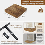 fuqing Floating Shelves for Wall, Wall Mounted Wood Floating Shelf with Invisible Brackets for Living Room, Bathroom, Bedroom, Kitchen Storage and Decor,6.5 Inch Set of 3, Rustic Brown